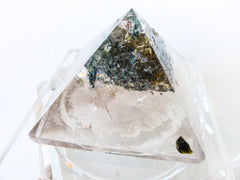 10% SALE The Phantom Pyramid Jewelry Box Beveled Glass Display with Quartz Crystal