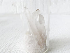10% SALE Raw Quartz Point and Mica in Wax Sealed Cork Vial